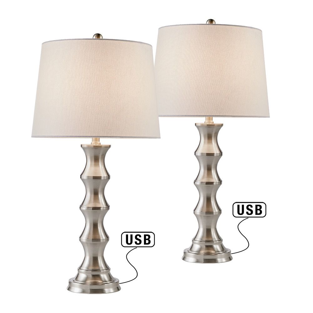 28-inch Table Lamp with USB Outlet (Set 