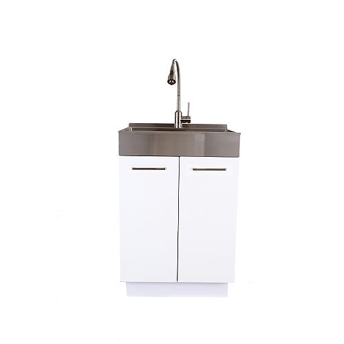 24 inch SS Front Apron Laundry Cabinet