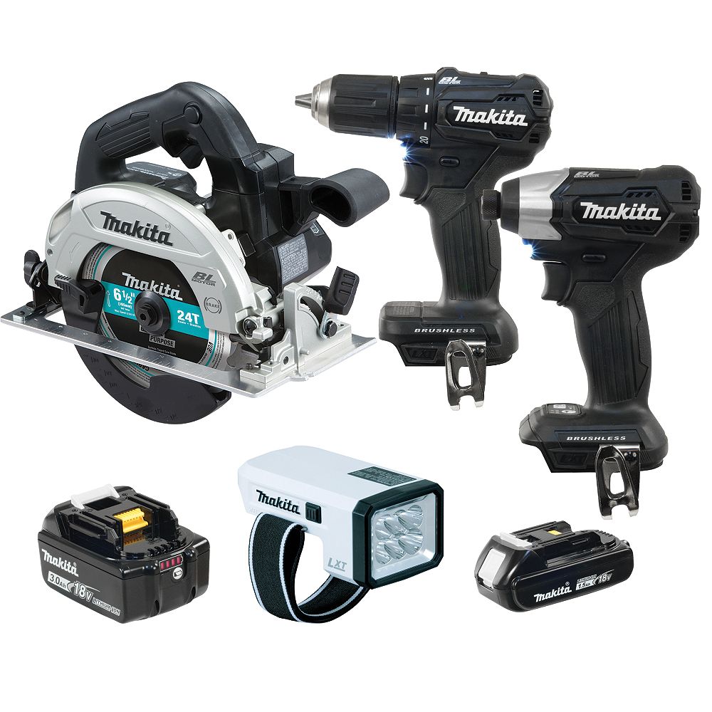 MAKITA 4 Tool Brushless Cordless Li-Ion Combo Kit | The Home Depot Canada