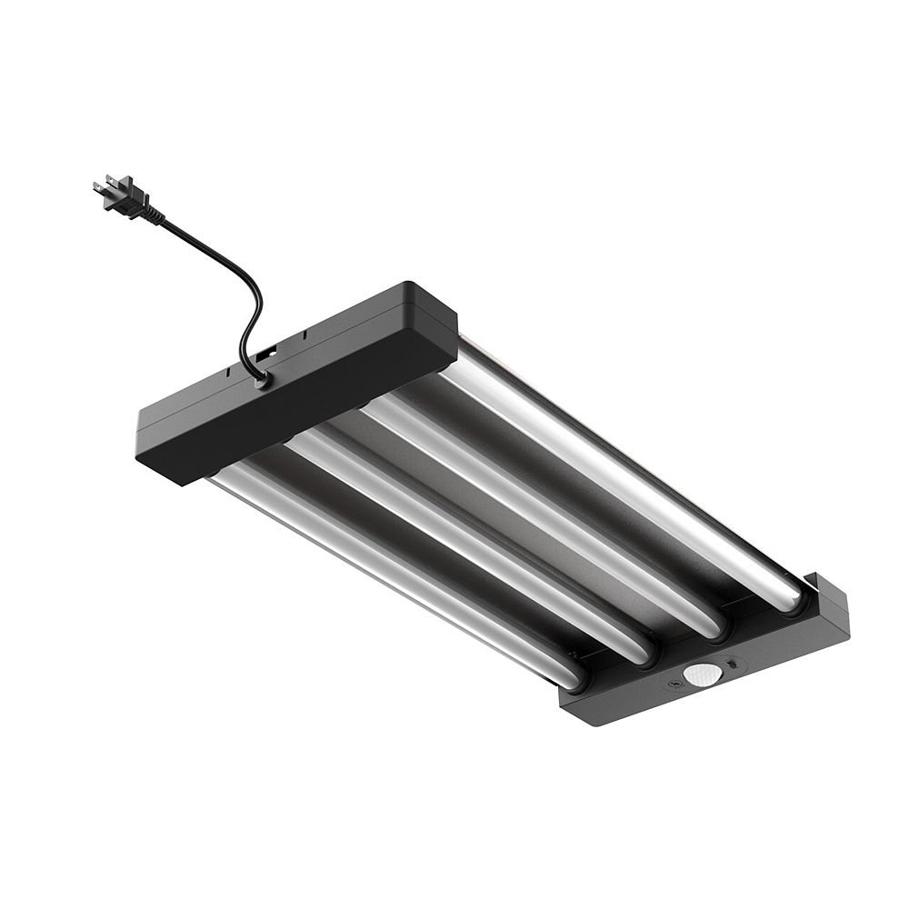 Commercial Electric 2 ft. 4-Light 58-Watt Gray/Black Integrated LED ...