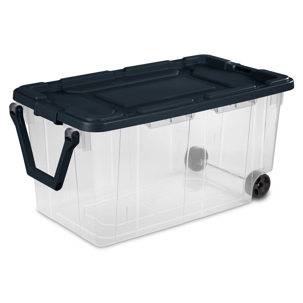 large plastic box on wheels