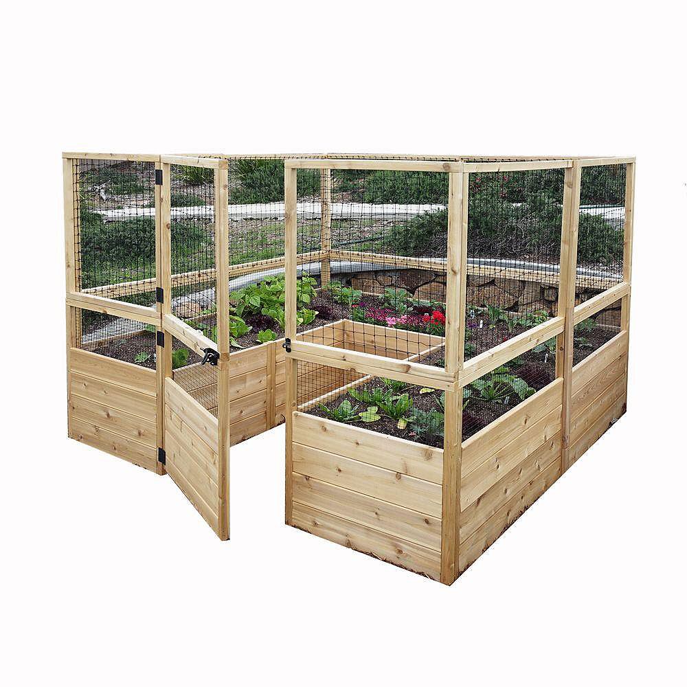 Outdoor Living Today 8 ft. X 8 ft. Raised Garden Bed W/Deer Fence