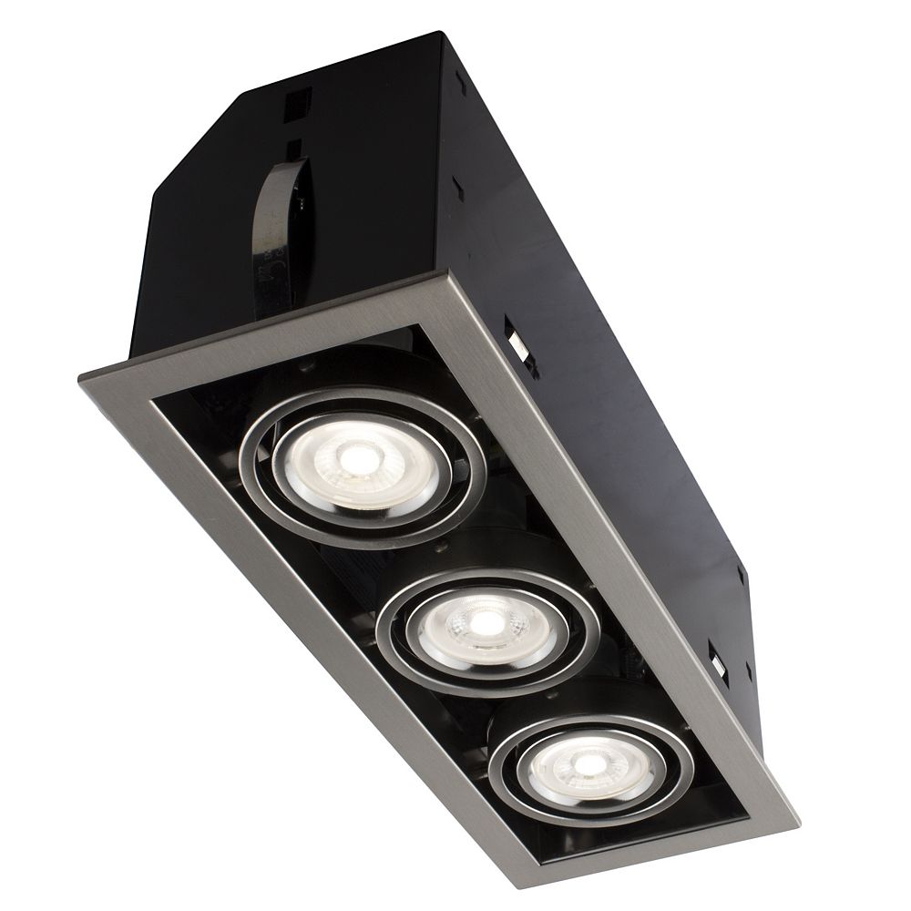 Bazz Triple Cube Brushed Chrome Recessed LED Lighting Kit with GU10