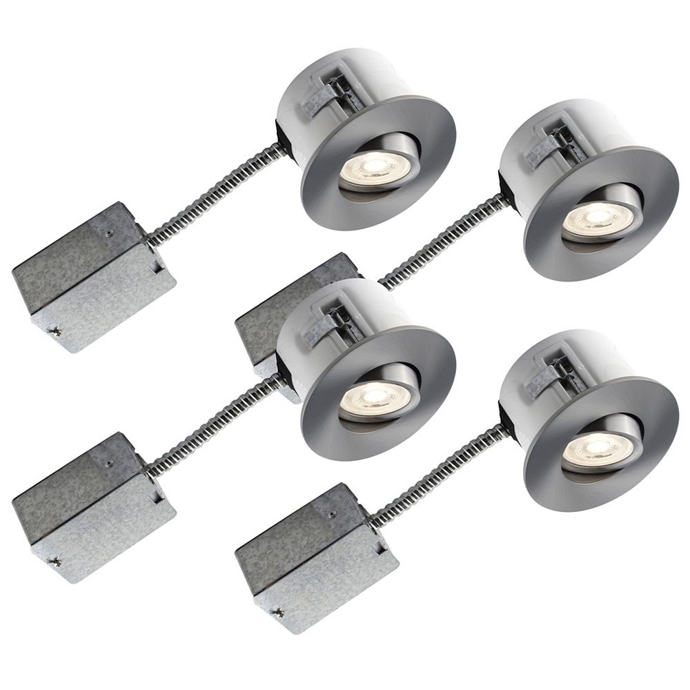 Bazz Flex 4inch Brushed Chrome Recessed LED Lighting Kit with GU10