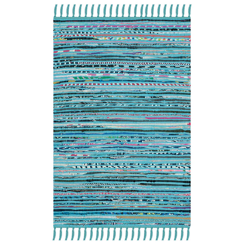 Safavieh Rag Rug Ronnie Turquoise / Multi 3 ft. X 5 ft. Area Rug | The ...