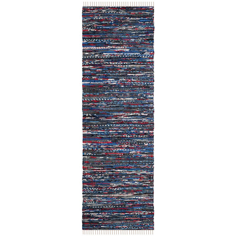 Safavieh Rag Rug Carina Blue / Multi 2 ft. 3inch X 8 ft. Runner The
