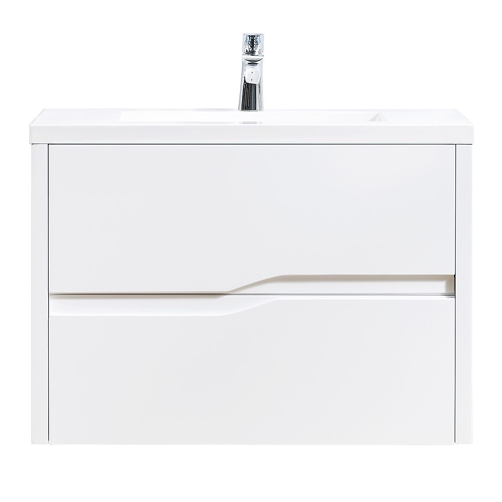 Home Decorators Collection Lizabetha 32 Inch W X 18 Inch D Vanity In Matte White With Resi The Home Depot Canada