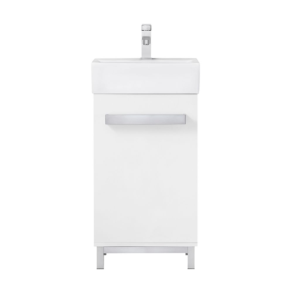 Home Decorators Collection Maelynn 18-inch Bath Vanity Cabinet in White with White Basin | The ...