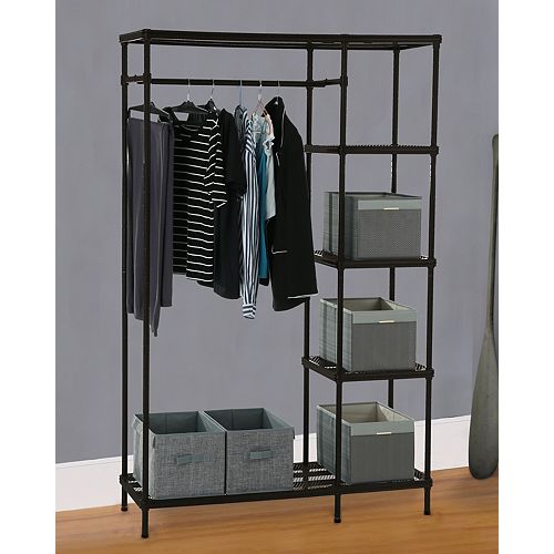 Free-Standing Mesh Combo Closet Organizer in Matte Black