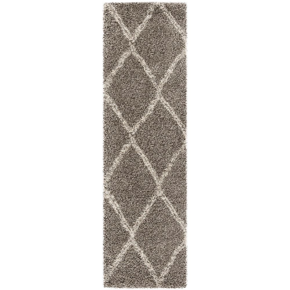 Safavieh Hudson Shag Siomha Grey / Ivory 2 ft. 3inch X 8 ft. Runner The Home Depot Canada