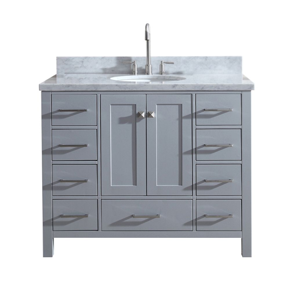 Ariel Cambridge 43 Inch Single Oval Sink Vanity In Grey The Home Depot Canada Ariel Cambridge 43 Inch Single Oval Sink Vanity In Grey The Home Depot Canada