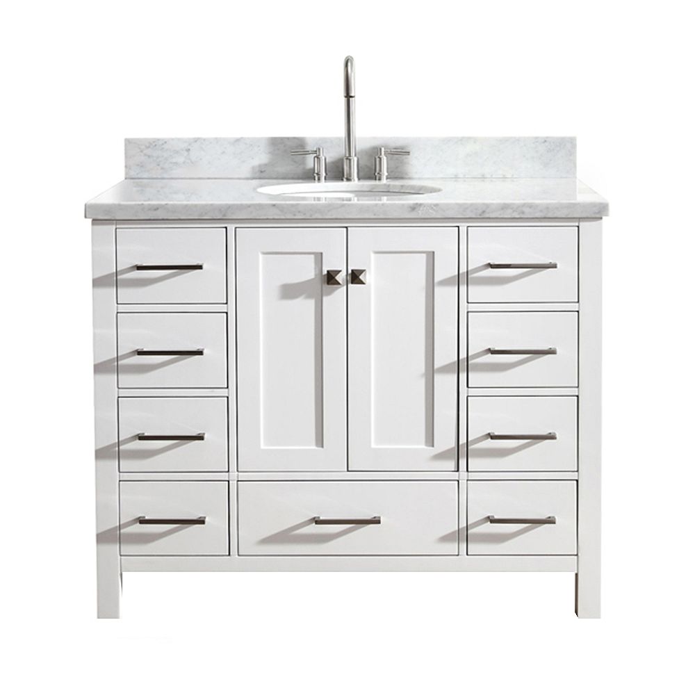 Ariel Cambridge 43 Inch Single Oval Sink Vanity In White The Home Depot Canada Ariel Cambridge 43 Inch Single Oval Sink Vanity In White The Home Depot Canada