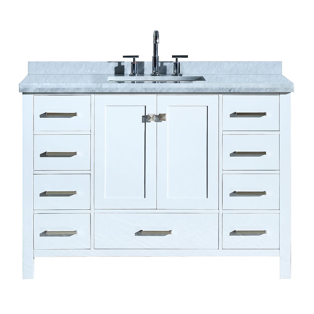 49 Inch Single Rectangle Sink Vanity, 55 Inch White Double Sink Vanity Dimensions