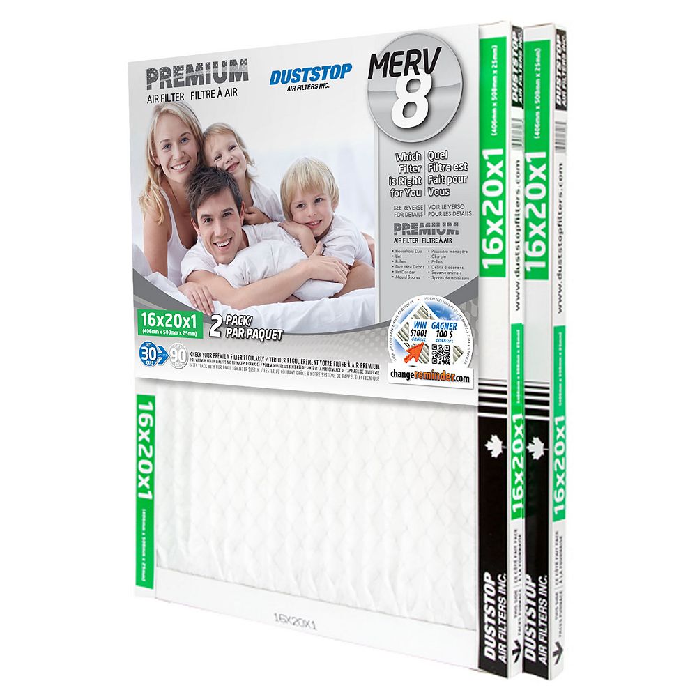 Duststop 16x20x1 Merv 8 Premium Filter Pack Of 12 Filters The Home Depot Canada
