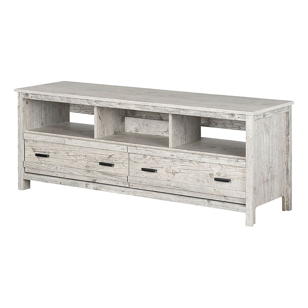 South Shore Exhibit TV Stand for TVs up to 60inch, Seaside Pine The Home Depot Canada