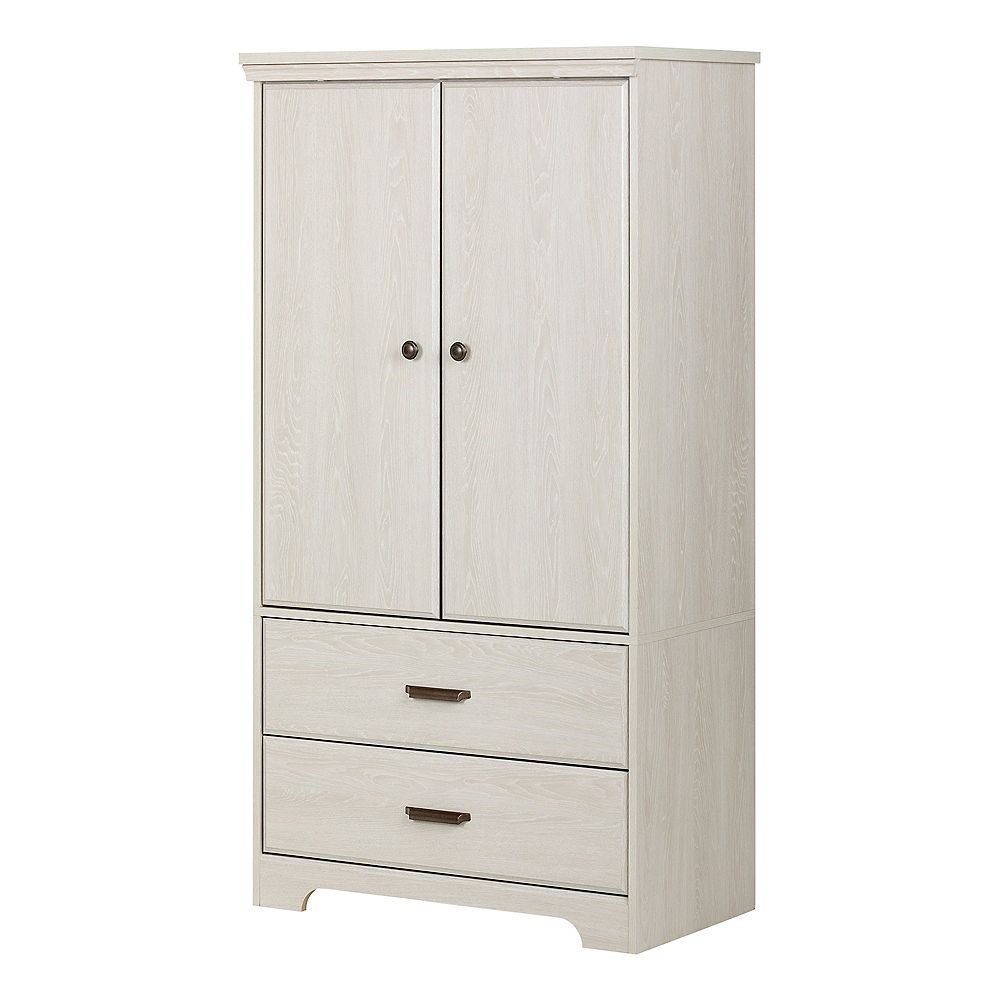 South Shore Armoire De Rangement 2 Portes Avec Tiroirs Versa Chene Hivernal Home Depot Canada