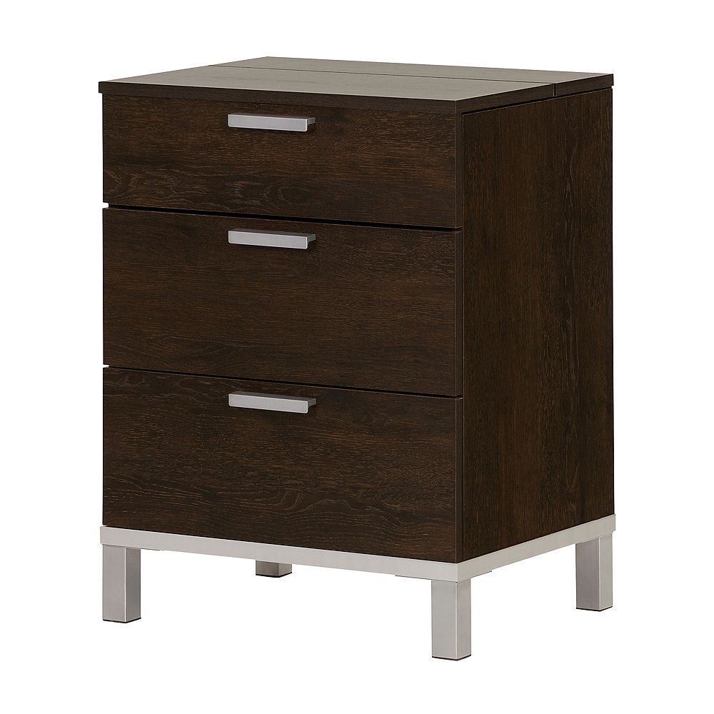 South Shore Flexible Nightstand with Charging Station and Drawers