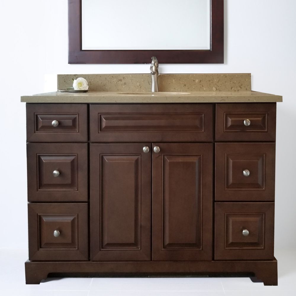 LUKX Bold Damian 42 Inch Royalwood Vanity With Quartz Top In Royal   P 1001361851 