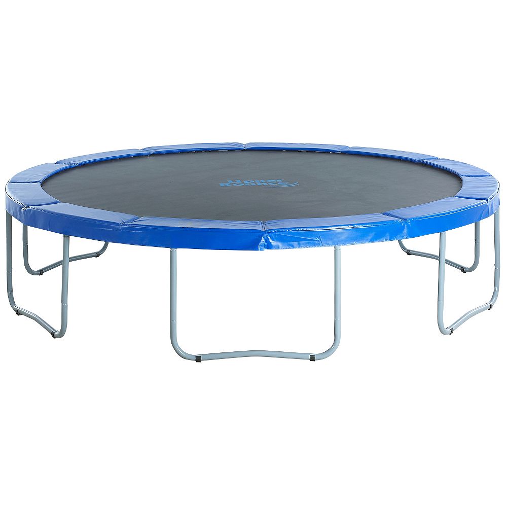 Upper Bounce 12 Ft Round Trampoline With Blue Safety Pad The Home Depot Canada