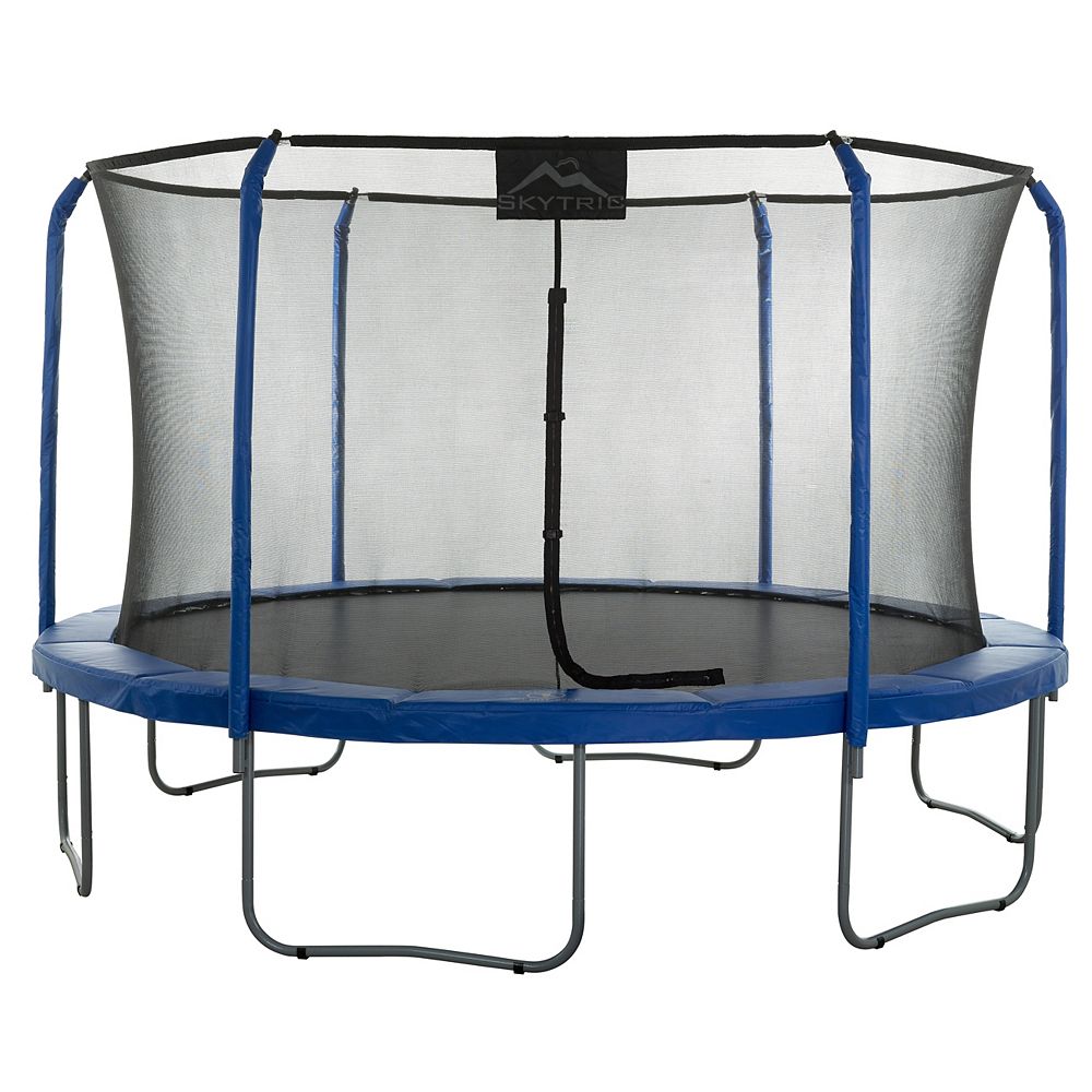 Upper Bounce Skytric 15 Ft Trampoline With Top Ring Enclosure System Equipped The Home Depot Canada