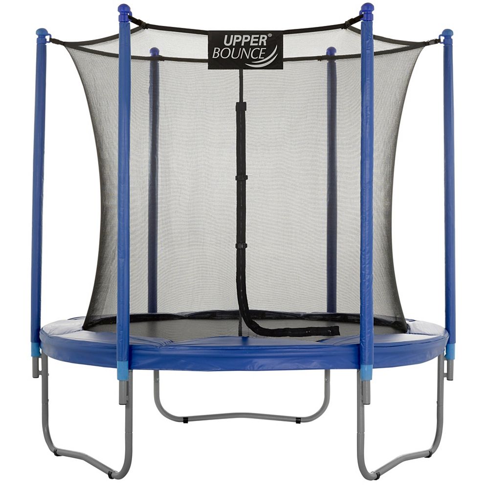 Upper Bounce 7 5 Ft Round Trampoline Enclosure Set Equipped With The New Easy Assemble The Home Depot Canada