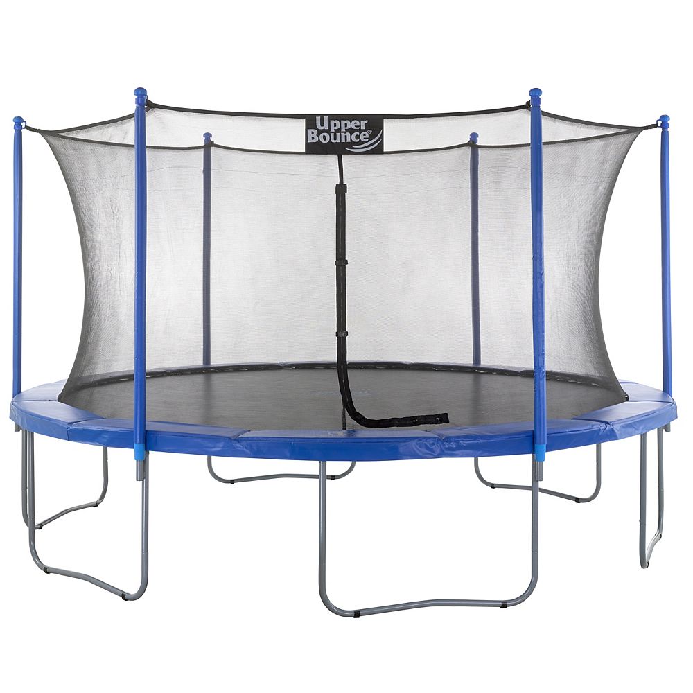 Upper Bounce 16 Ft Trampoline Enclosure Set Equipped With The New Easy Assemble Feature The Home Depot Canada