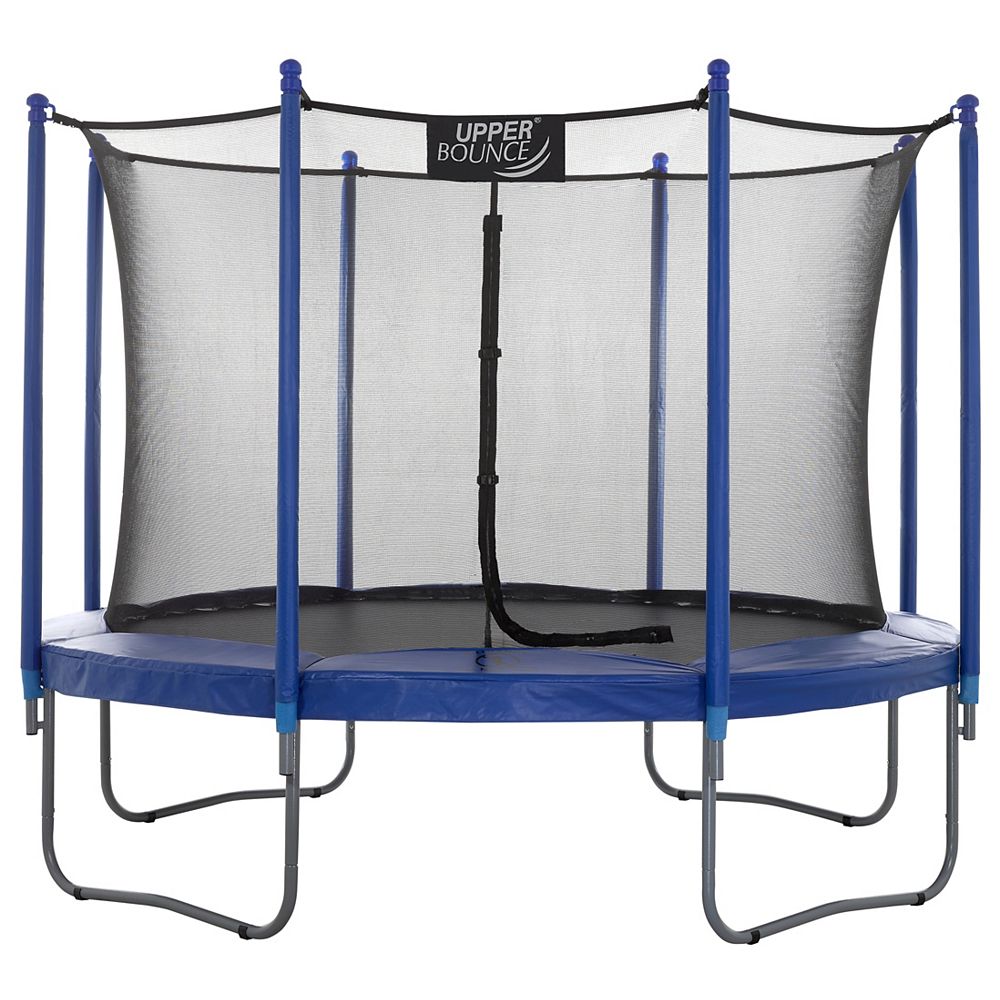 Upper Bounce 10 Ft Trampoline Enclosure Set Equipped With The New Easy Assemble Feature The Home Depot Canada