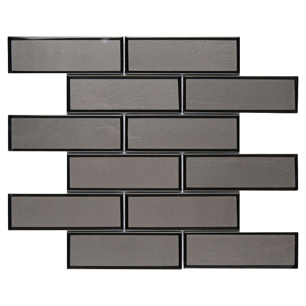 Msi Stone Ulc Metallic Gray Bevel Subway 1173 Inch X 1173 Inch X 8 Mm Glass Mesh Mounted The Home Depot Canada