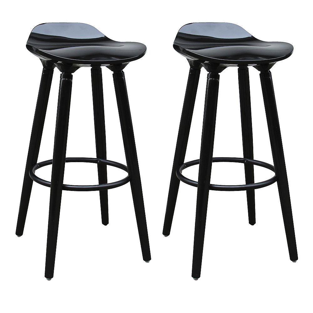 Bronte Living Abs Bar Stool 26 Inch Height With Wooden Black Legs