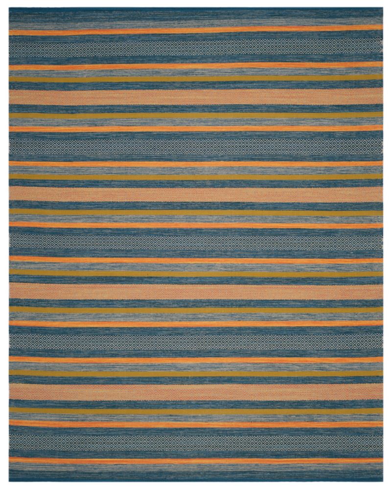 Safavieh Montauk Varina Blue / Orange 8 ft. X 10 ft. Area Rug | The ...