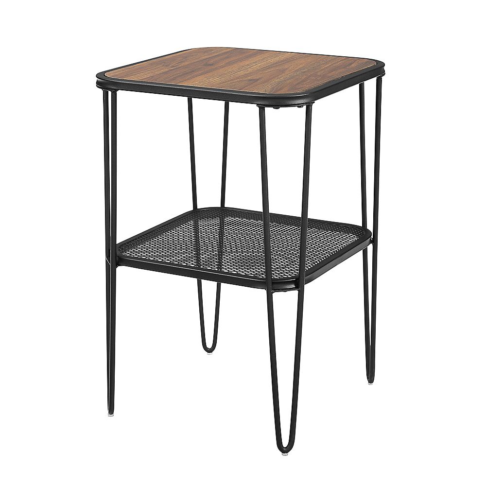 Welwick Designs 16inch Dark Walnut Mid Century Modern Side Table The