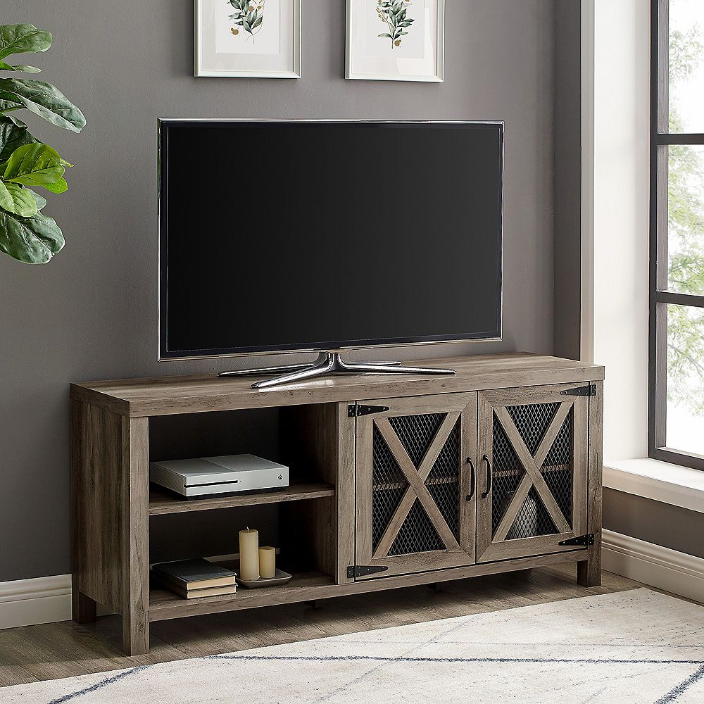Welwick Designs Industrial Farmhouse TV Stand for TV's up to 64 inch