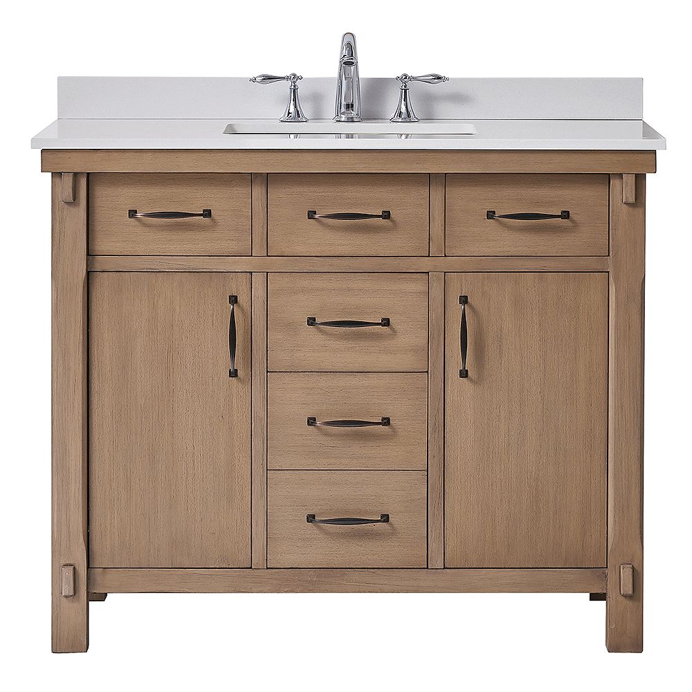 Home Decorators Collection Bellington 42 Inch W X 22 Inch D Vanity In Almond Toffee With M The Home Depot Canada