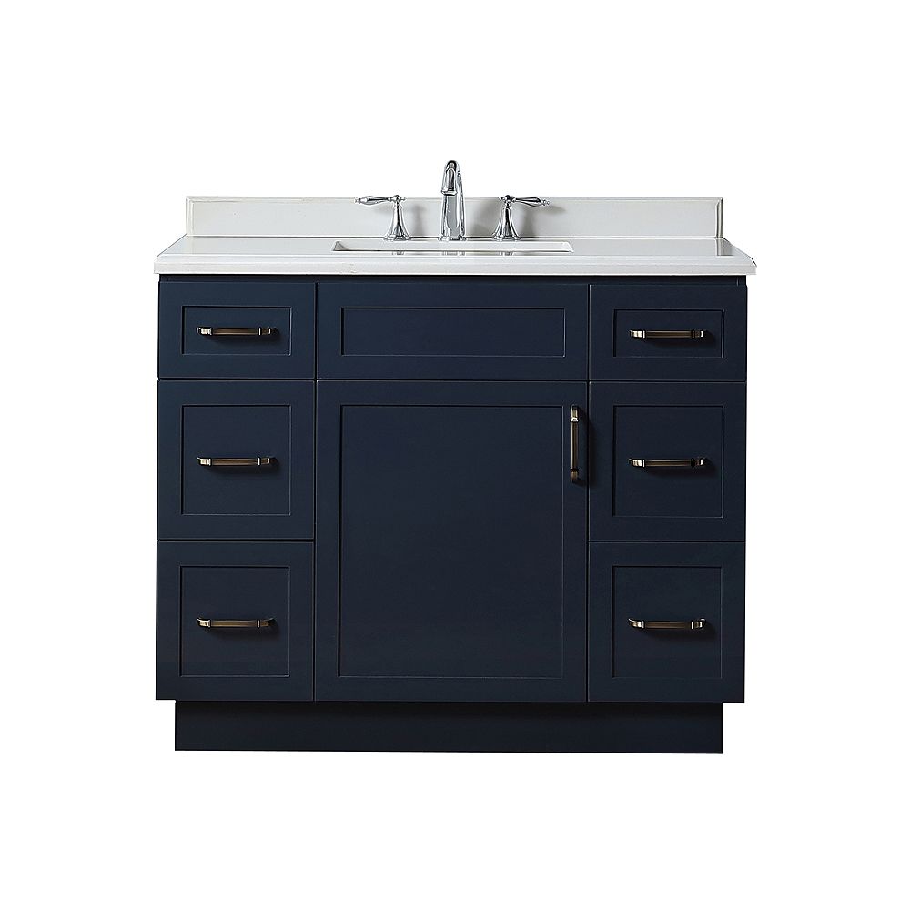 Home Decorators Collection Lincoln 42 Inch W X 22 Inch D X 345 Inch H Vanity In Midnight The Home Depot Canada