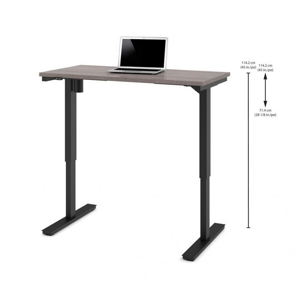 Bestar 24 Inch X 48 Inch Electric Height Adjustable Table In Bark Gray The Home Depot Canada