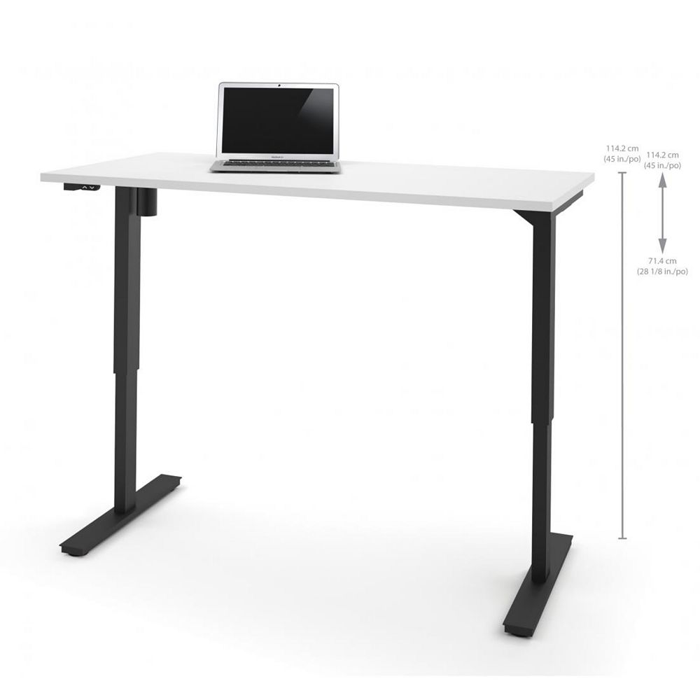 Bestar 30 inch x 60 inch Electric Height adjustable table in White