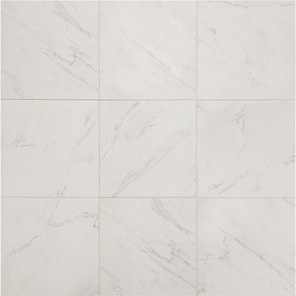 Lifeproof Carrara 18 Inch X 18 Inch Glazed Porcelain Floor And Wall Tile 22 Sq Ft Pi The Home Depot Canada