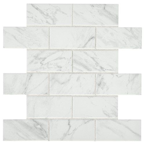 Carrara 12-inch x 12-inch x 6 mm Ceramic Brick Joint Mosaic Tile (0.83 sq. ft. / piece)