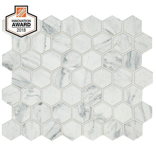 Ceramic Hexagon Mosaic Tile, Home Depot White Hexagon Floor Tile