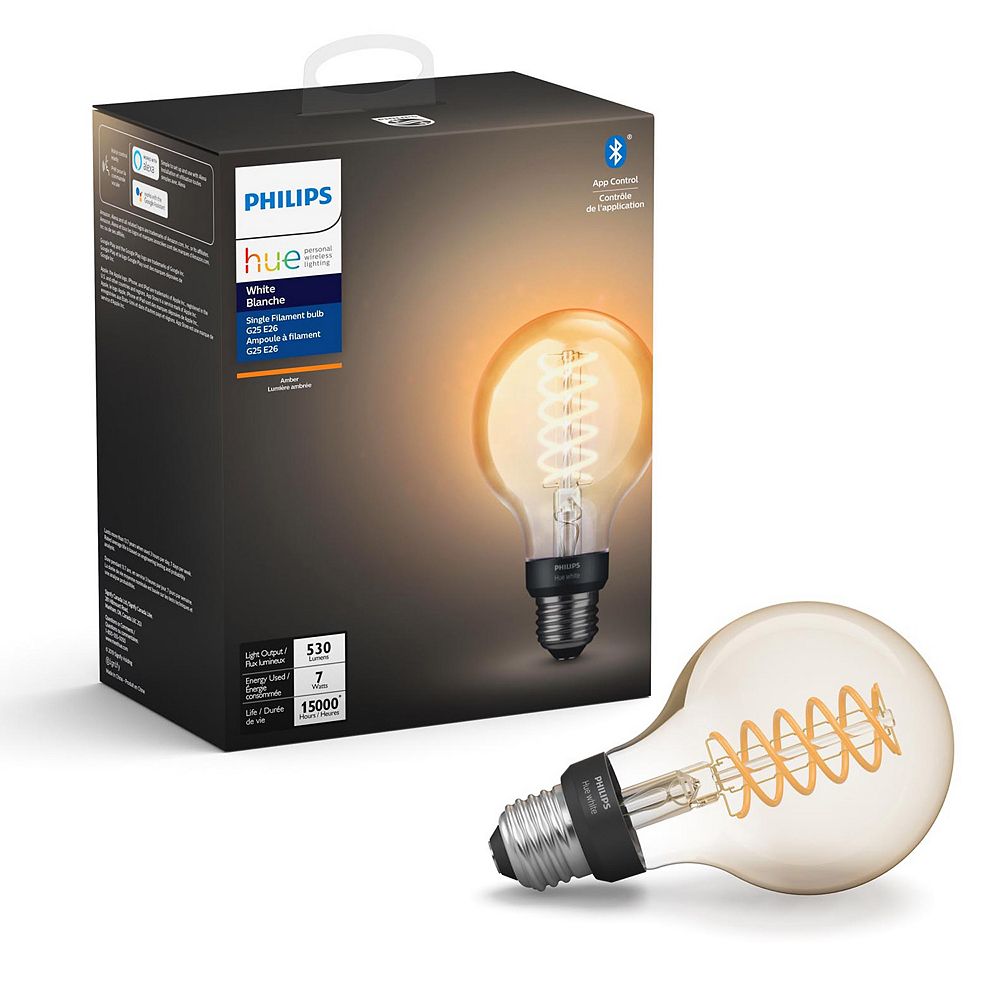 Philips HUE White Single Filament Bulb G25 E26 Light Bulb The Home