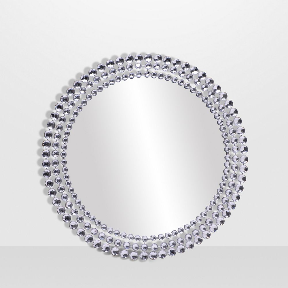 The Tangerine Mirror Company Jeweled Round Mirror The Home Depot Canada