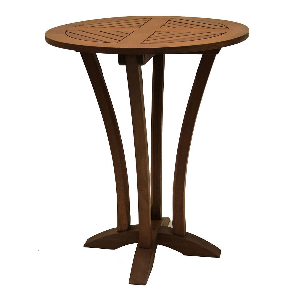 30 Inch Round Eucalyptus Bar Table, 30 Inch High Round Accent Table