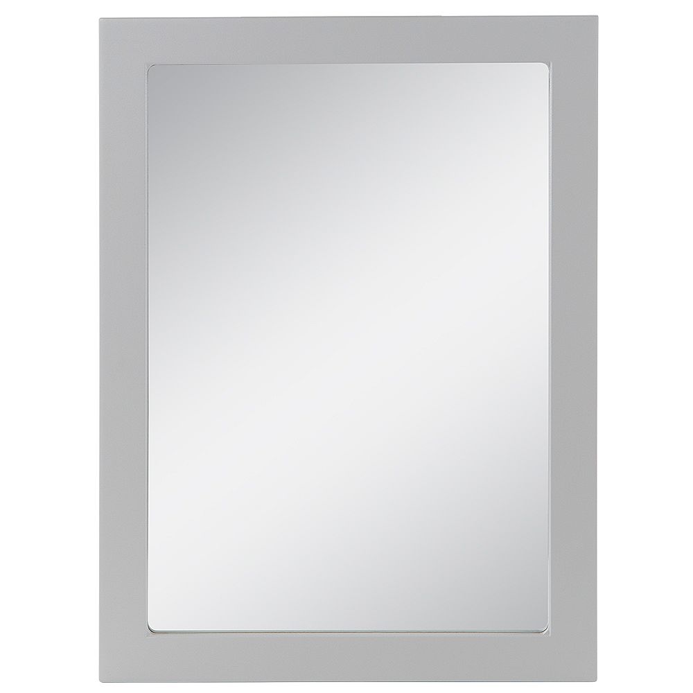 Glacier Bay Lancaster 19.75-inch W x 27-inch H x 0.76-inch D Framed Rectangular Bathroom Vanity Mirror in Pearl Grey