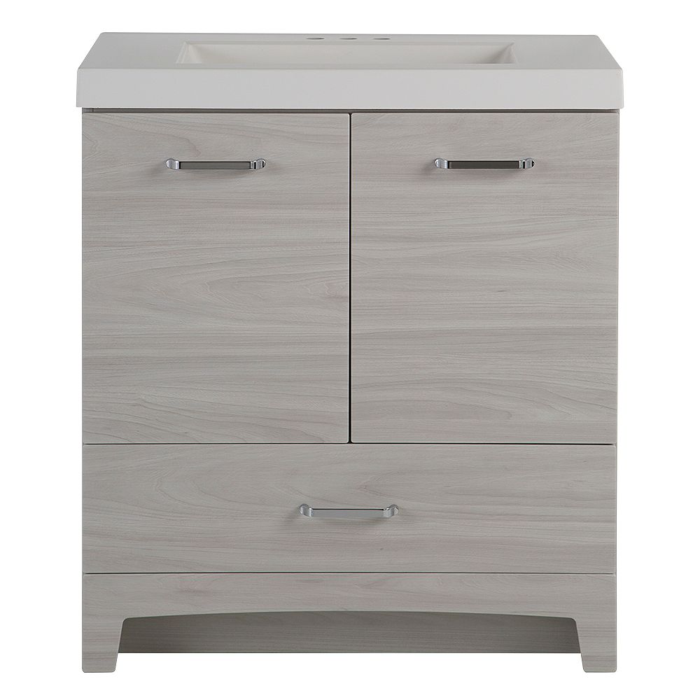 Glacier Bay Stancliff 3050 In W X 1875 In D X 3434 In H Vanity In Elm Sky With Cultu The Home Depot Canada