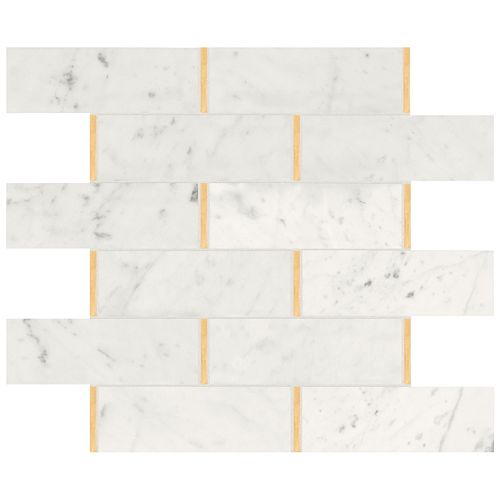 Bianco Glam Brick Polished Marble Mosaics