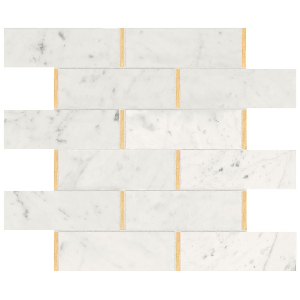 Enigma Bianco Glam Brick Polished, Marble Tile Home Depot Canada