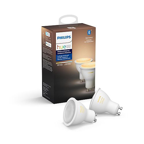 White Ambiance Bluetooth Enabled GU10 LED Light Bulb (2-Pack)