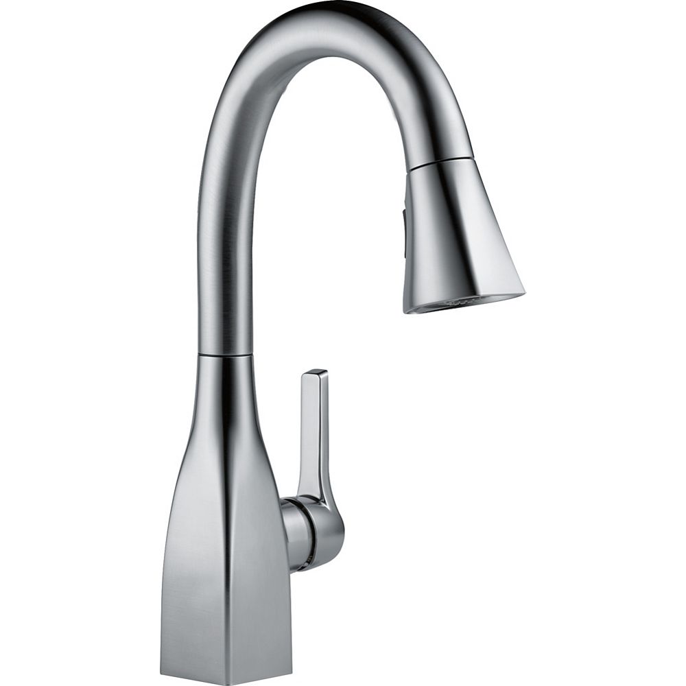 Delta Mateo Single Handle PullDown Bar/Prep Faucet in Arctic Stainless