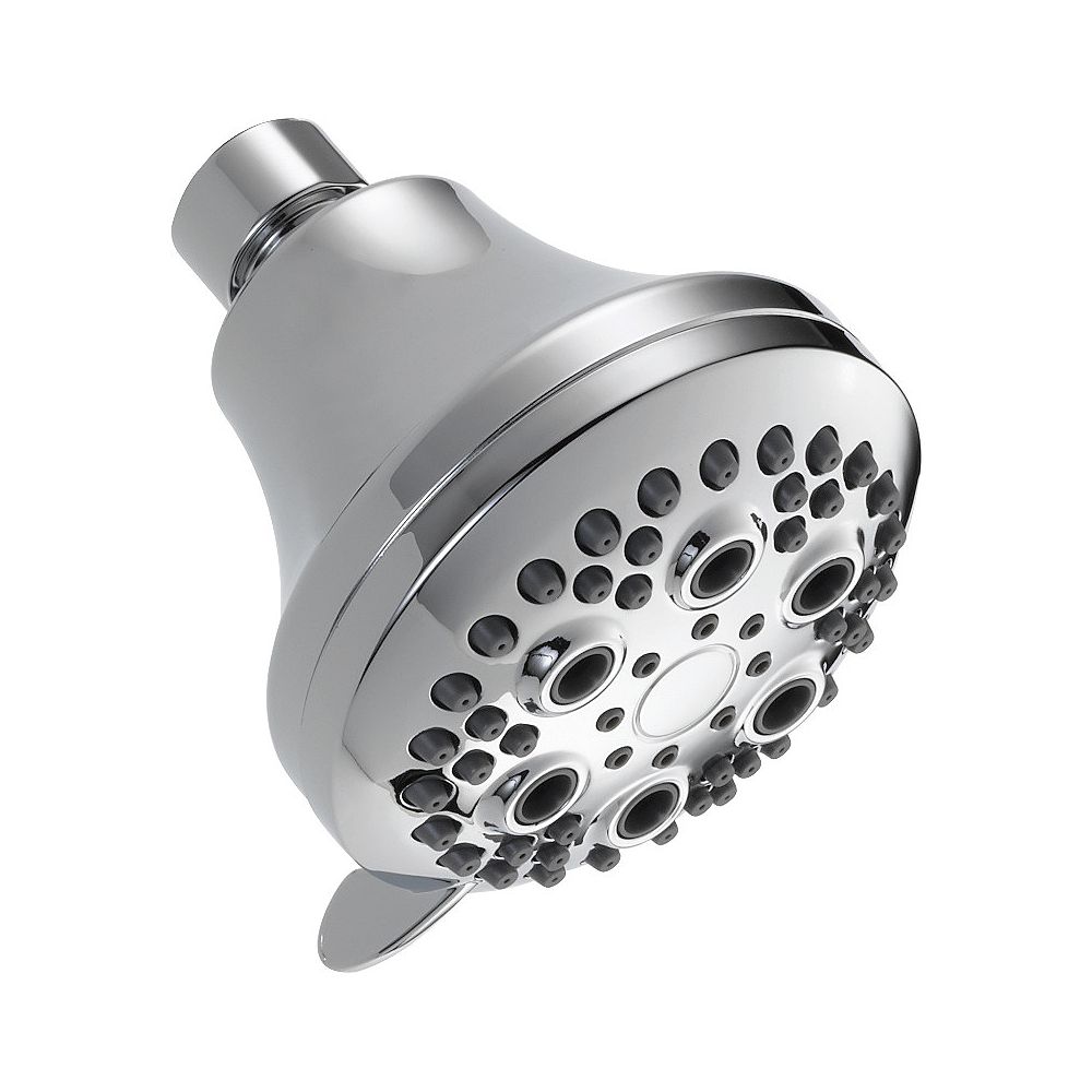 Delta Premium Touch-Clean 5-Setting Shower Head, Chrome | The Home Shower Controls Away From Shower Head