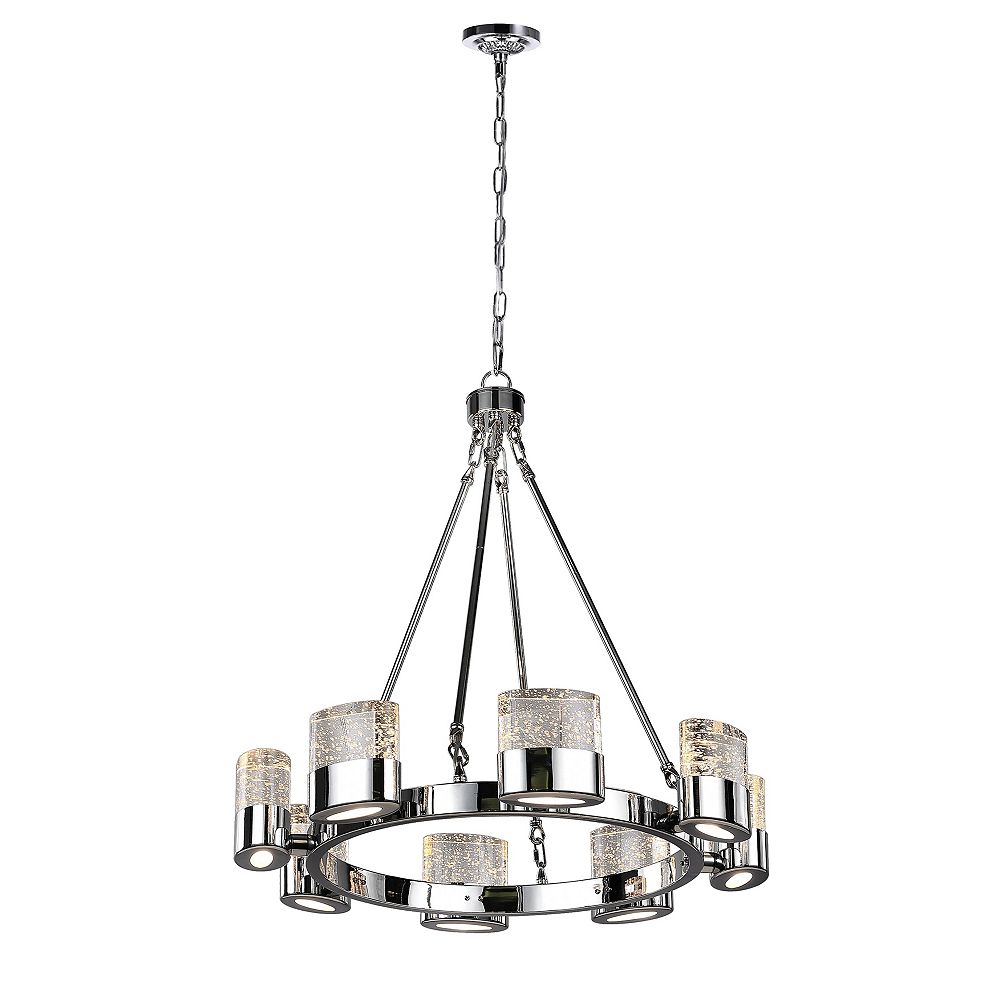 CWI Lighting 28 inch 8 Light Chandelier with Chrome Finish From our Emmanuella Collection The